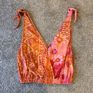 Free People Pink and Orange Women's tank blouse XS